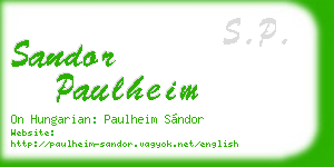 sandor paulheim business card