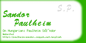 sandor paulheim business card